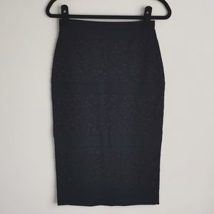 BEBE black lace block midi pencil skirt size s